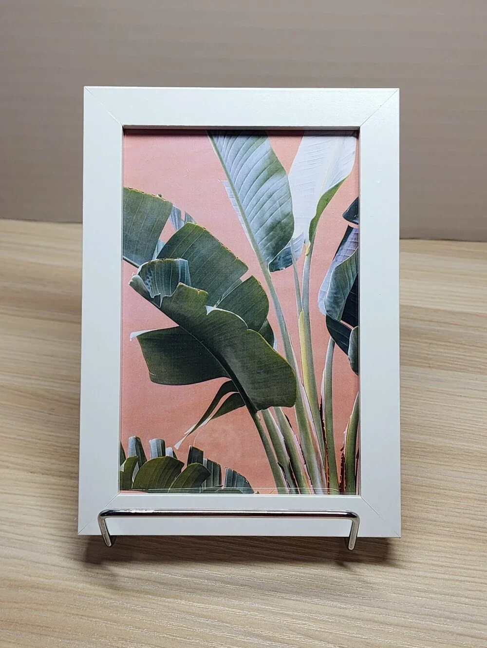 White Photo Frame with Green Botanical Art